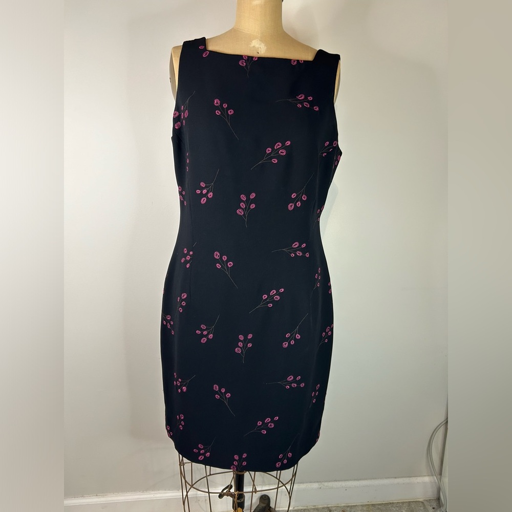 Jones New York Black Sleeveless Lined Dress 12